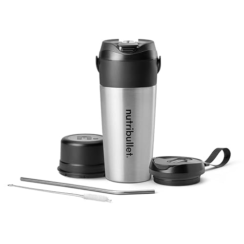 Flip Portable Blender with Insulated Cup (20 oz / Brushed Stainless)