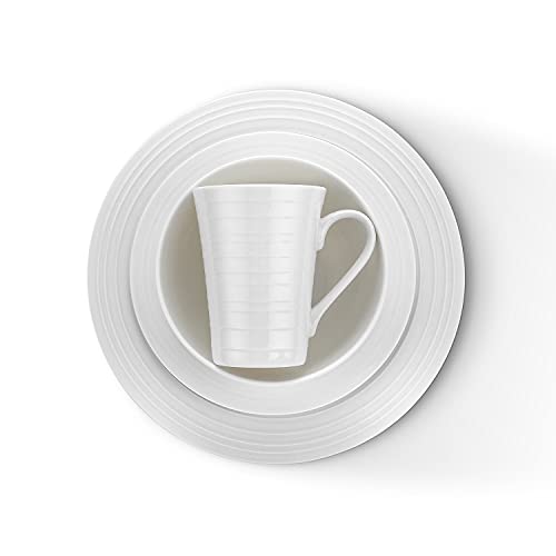 Eleanor Bone China 16 Piece Dinnerware (Swirl - White / 16 Piece Service for 4)