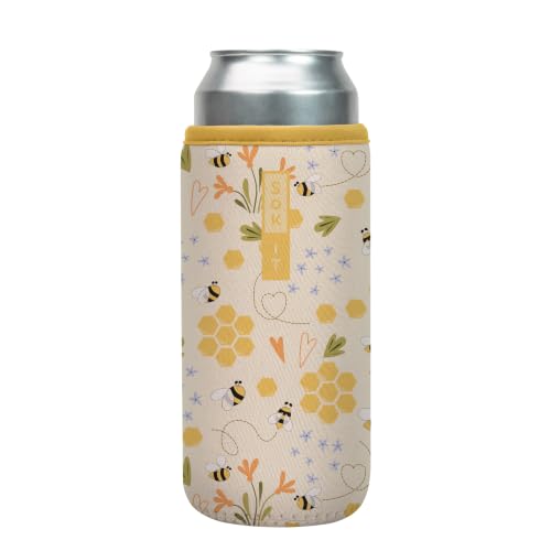 CanSok Sleeve for Beer & Soda Insulated Neoprene Cover (Honeycomb Buzz / 25oz Can Sleeve)