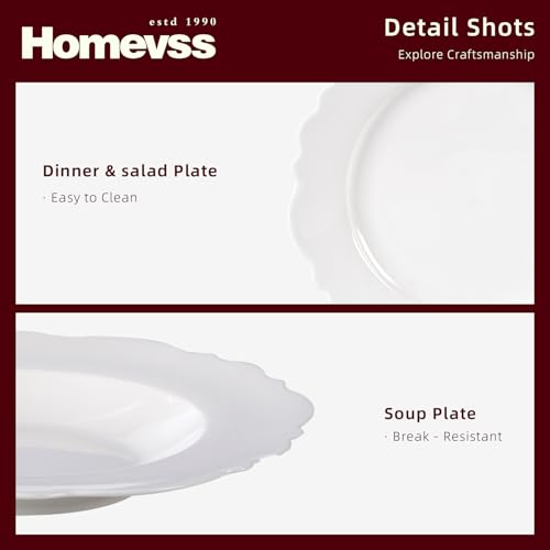 HomeVss New Bone China Dinnerware Set Embossed Winds (Emboss Winds / Service for 4 - 20pc Set)
