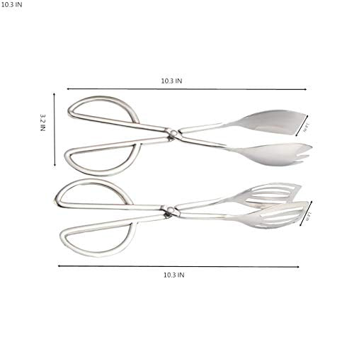 2 PACK Salad Tongs for Serving Buffet Party Catering with Stainless Steel Cooking Kitchen Tongs 10.3"