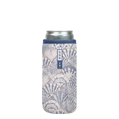 CanSok Sleeve for Beer & Soda Insulated Neoprene Cover (Shore Thing / 12oz Slim Can Sleeve)