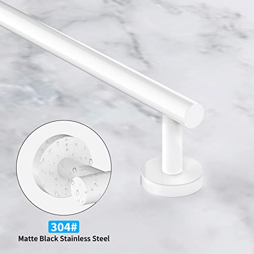 2 Pieces White Bathroom Towel Bar (White / 24inch)