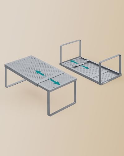 Spice Rack Expandable Kitchen Countertop Shelf (Silver / Set of 2)