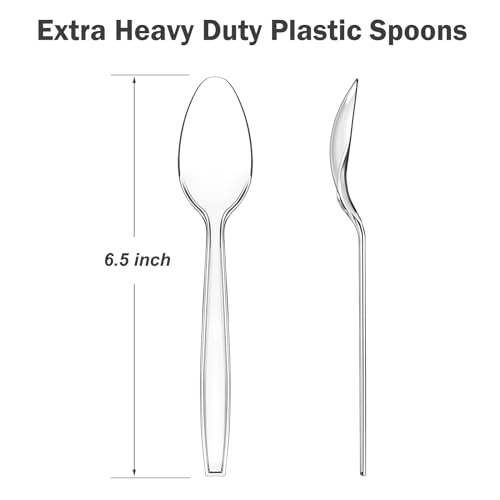 360 Count Clear Plastic Spoons Disposable (Clear)