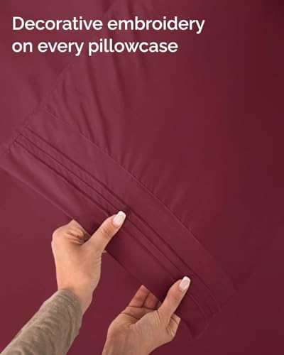 Twin Size 3 Piece Sheet Set (25 - Burgundy / Twin)