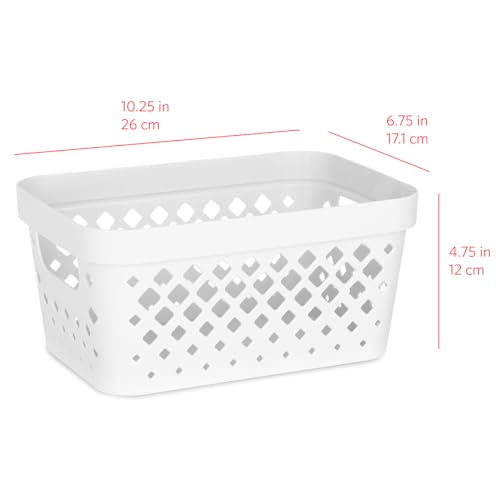 Plastic Baskets for Organizing (White / 1 Gallon)