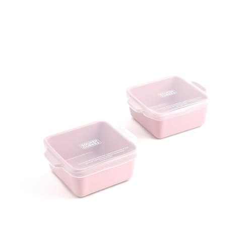 5x5" Ceramic Baking Dishes with Lids (Cotton Candy / 5"x5" - MADE IN USA)