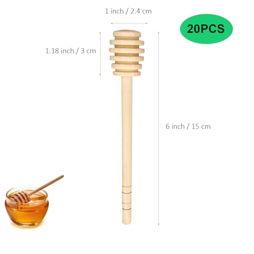 Wooden Honey Dipper Stick Collecting Dispensing Drizzling Jam Portable Wedding Party (15cm)