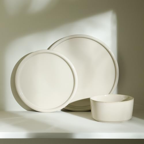 Eden 24 Piece Dinnerware Set Stoneware (Beige / 24-Piece - Service for 8)