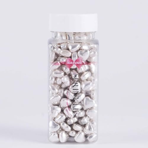 Silver Heart Shapes Sprinkles (4.58 Ounce)
