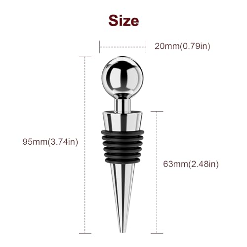 Wine Stoppers for Wine Bottles 3Pcs Vacuum Wine Bottle Stopper with Silicone Reusable Wine Corks (3 Count)