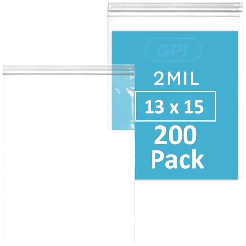 13" x 15" 2 Gallon Large Zip Bags (200 Count)