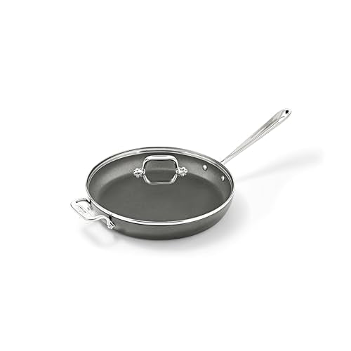 HA1 Hard Anodized Nonstick Fry Pan 12 Inch Induction Oven Broiler Safe 500F (12" Fry Pan With Lid)