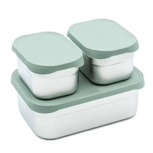 Stainless Steel Lunch Box Set (Matte Green)