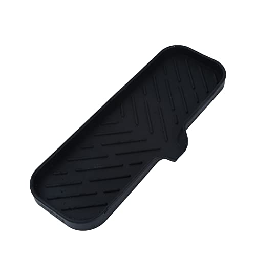 Silicone Soap Dish with Drain Spout (Black / L(12"×4"))