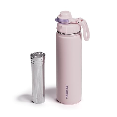 Vessence 24 Oz Stainless Steel Tea Infuser Bottle for Loose Leaf Tea (Denali Lilac / 24 Oz)