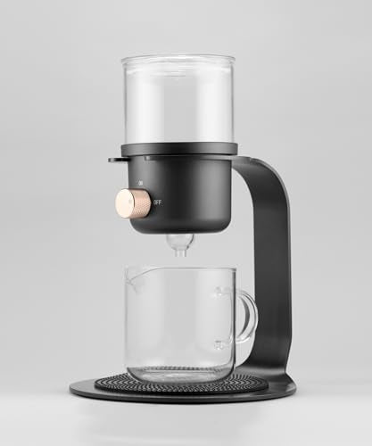Glass Tea Pot with Infusers for Loose Tea and Drip Coffee Pour Over (Black)