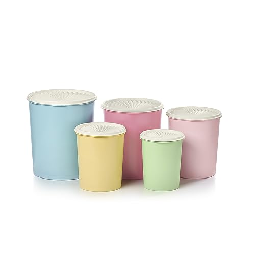 Heritage 10 Piece Pastel Tall Canister Set (5 Tall Canister Set - Heritage Multicolor)