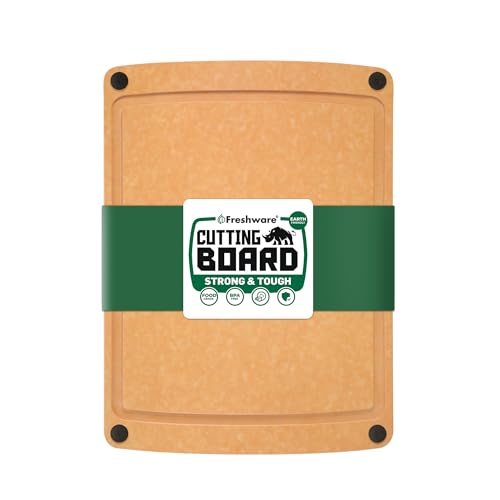 Wood Cutting Board for Kitchen (12" x 9" [Groove] [Natural] / 12"L x 9"W)