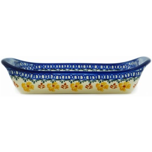 Platter with Handles 10 (Golden Flower Garden)