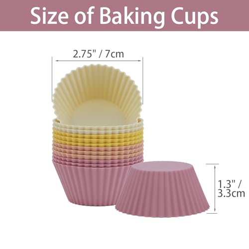 Silicone Baking Muffin Cups 12 Pack (Orange Series / Standard)