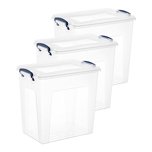 14.7 Quart Clear Plastic Storage Boxes with Lids (14.7 Quarts)