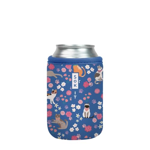 CanSok Sleeve for Beer & Soda Insulated Neoprene Cover (Purr-fection / 12oz Can Sleeve)