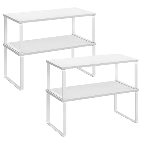 Cabinet Organizer Shelf (Cloud White + Snow White / 2*L (5.4"H) + 2*L (6.2"H))