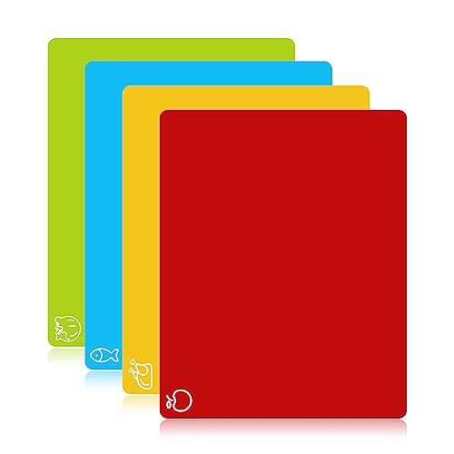 4 Pieces Flexible Cutting Boards (Multicolor Regular / 4PC)