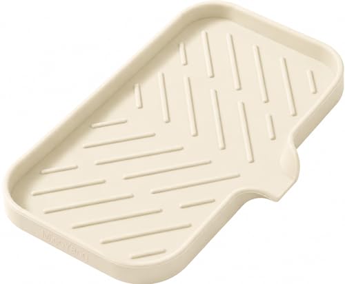 Silicone Soap Dish with Drain Spout (Tapioca / M(9.6"×5.3"))
