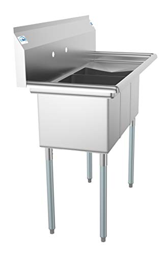 3 Compartment Stainless Steel NSF Commercial Kitchen Sink with Drainboard (Right Drainboard)