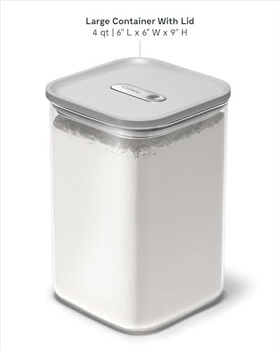 4 qt Glass Airtight Food Storage Container with Lid (Gray / 4qt Container)