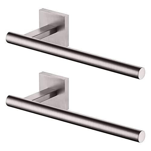 Towel Holder Brushed Nickel Bathroom Accessory Hand Towel Bars Wall Mounted Kitchen Cabinet Paper Holder Stainless Steel 2 Pack (Brushed Nickel / 2 Pack)
