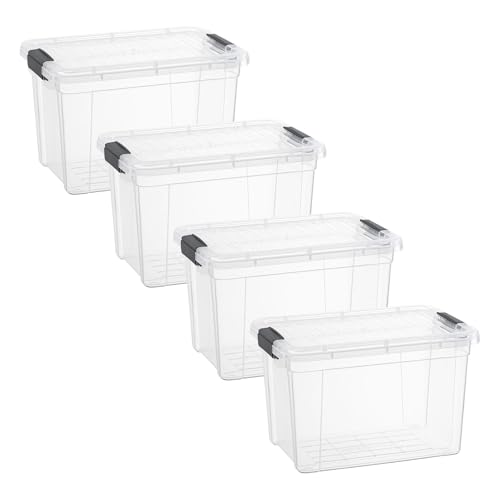 8.7 Quart Clear Plastic Storage Boxes with Lids (8.7 Quart)