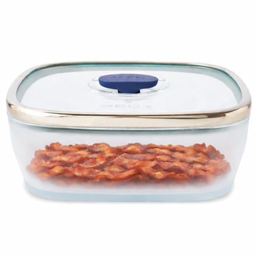 10 Cup Square Glass Food Storage (Blueberry)