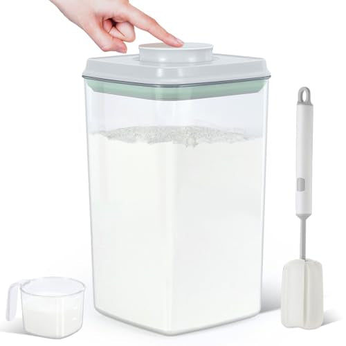 4.2 Qt Airtight Flour Rice Storage Container with Pop (4.2Qt-Square)