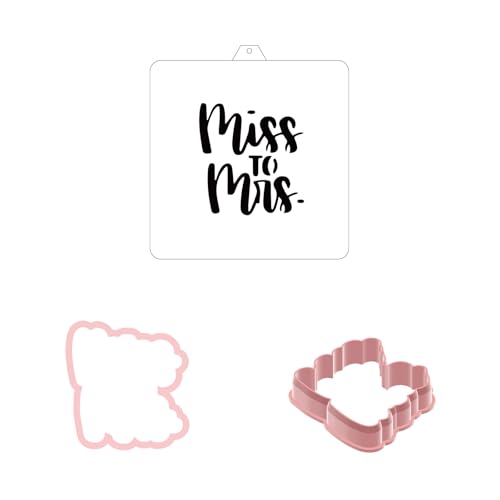 Cookie Cutter and Stencil Bundle Royal Icing Cookies Stencils Paint Your Own Biscuit Bakery Starter Kits Royal Icing Fondant Cutters Birthday Wedding Holiday Cookies Painting Coloring Pages Comb (Miss to Mrs)
