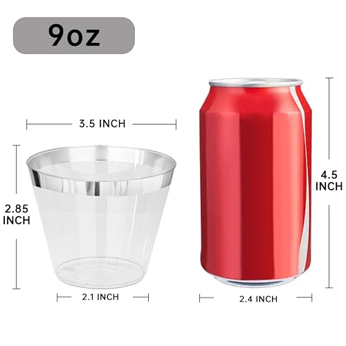 100PCS Silver Plastic Cups (9-Silver-100)