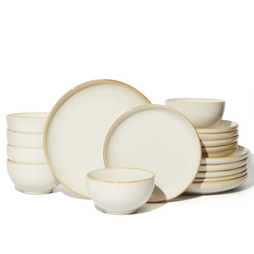 Ceramic Dinnerware Sets for 6 (Cream White / Set (18pcs))