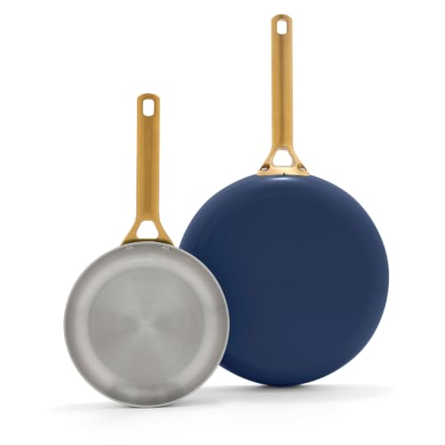 Stainless Steel Tri (10" & 12" Frying Pan Skillet Set / Twilight Blue)