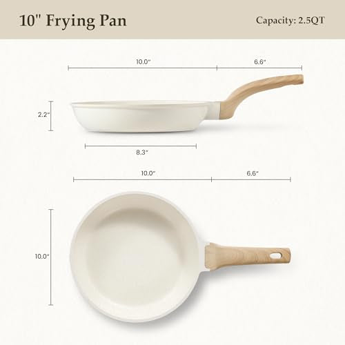 10 Inch Non Stick Cream White Frying Pan (Cream White / 10")