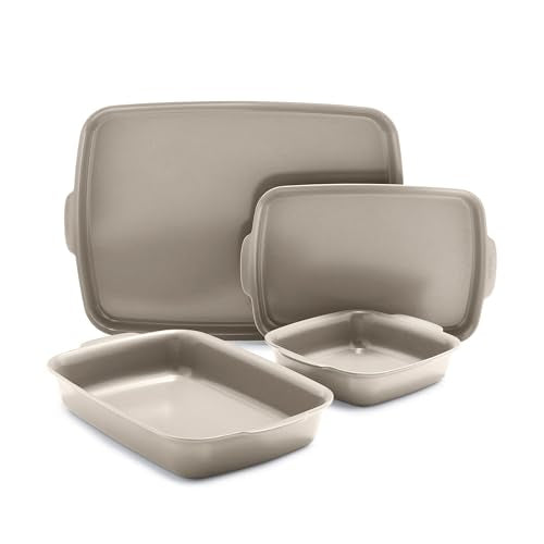 Premiere Ovenware Healthy Ceramic Nonstick 4 Piece Bakeware Set (4 Piece Bakeware Set / Taupe)
