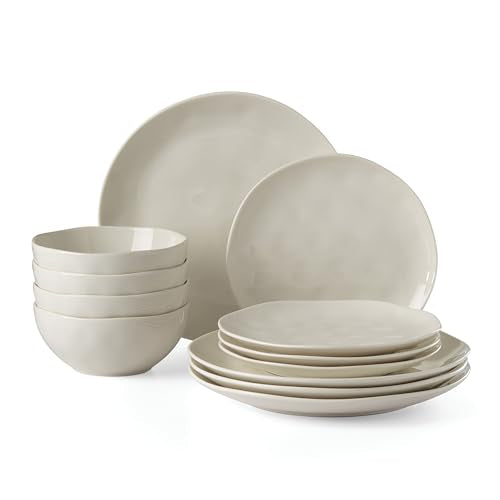 Grey Bay Colors 12 Piece Set (12-Piece Dinnerware Set / Gray)