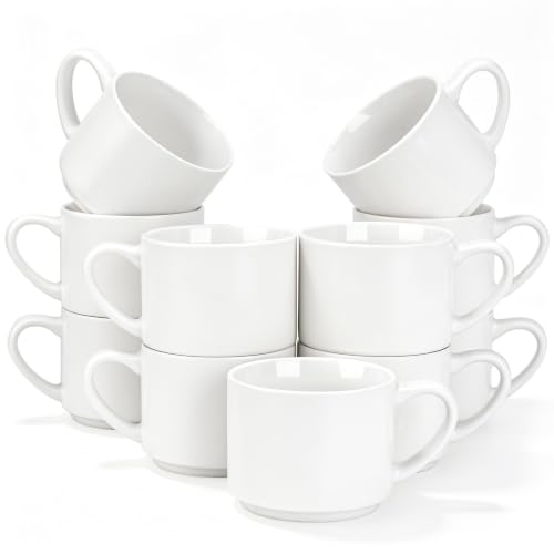 14 OZ Coffee Mugs Set of 12 (Matte White / Set of 12(14 Ounces))
