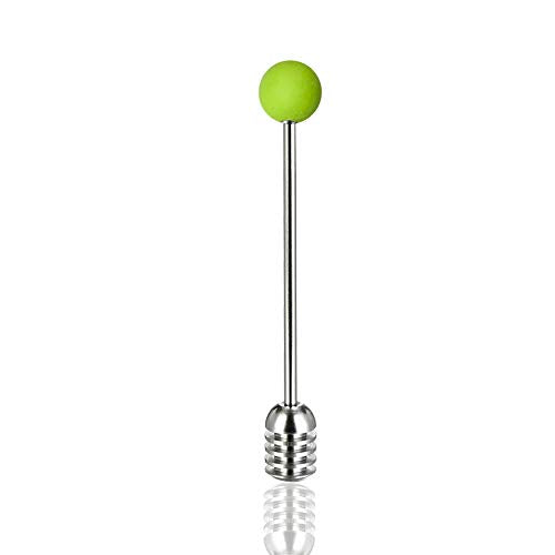 Stainless Steel Honey Dipper Stick 6.3 Inch Honey Wand Server for Honey Pot Dispense Drizzle Honey (1 Pcs Green)