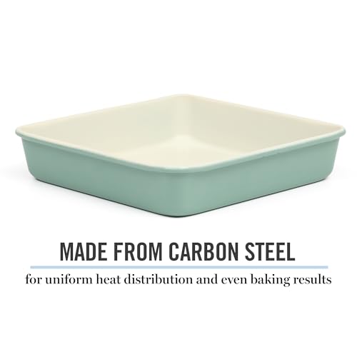 Gallen 9 Inch Square Nonstick Carbon Steel Cake Pan (Teal / 9" Cake Pan)