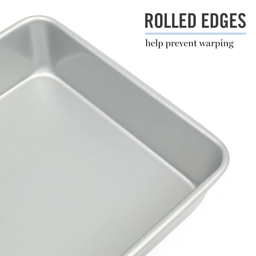 Gallen 13 x 9 Inch Rectangular Nonstick Carbon Steel Cake and Baking Pan (Silver / 13" Cake Pan)