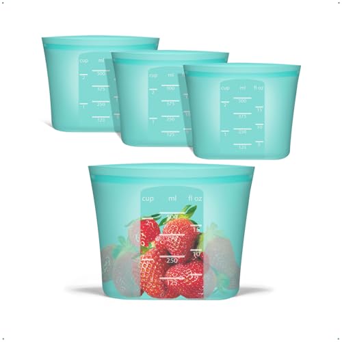 Reusable Snack Bags (Aqua | X-Small | 4 Pack)