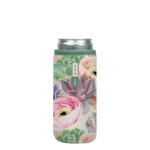 CanSok Sleeve for Beer & Soda Insulated Neoprene Cover (Pastel Splendor / 12oz Slim Can Sleeve)